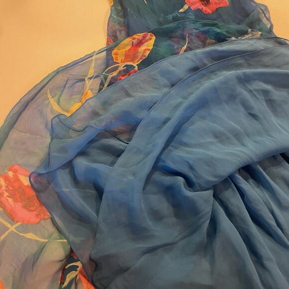 Ralph Lauren Collection Purple Label Floral 90s Silk Slip Dress Midi Sleeveless - Picture 9 of 15